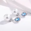 Boucles d'oreilles en peluche édition de The Blue Crystal Pearl Femme Amethyst Auder Zircon Long Fashion Jewelry