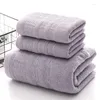 Handtuch Drop -Set Feste Farben Baumwolle weiche Badezimmer Badewace Handsets für Erwachsene 3pcs/Set