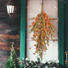 Decorative Flowers 2PCS Thanksgiving Day Grain Wreath Light Weight Simulated Ears Front Door Garland Warm Atmosphere Holiday Decoration