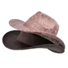 Beretti Elegante cappello da cowboy Wide Brims Party a tema unisex Panamas Halloween Costume Coperto per adulti