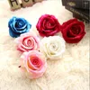 Decorative Flowers 3Pcs Artificial Rose Head Fabric Red For Wedding Gifts Guests Gift Girlfriend Teddy Bear Bride