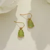 Boucles d'oreilles en peluche femme coréenne verte drop vintage bijoux de mariage vintage fashion fût à la mode géométrique exquise d'oreille d'oreille