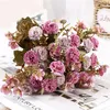 Fleurs décoratives 30 cm Bouquet artificiel lilas 6 têtes Fausse fleur de soie pour la cérémonie de mariage décoration décoration de jardin décoration