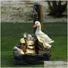 Garden Decorations Duck Squirrel Water Solar Power Harts Patio Fountain Design With Light Gardening Outdoor Present Present 240411 Drop D DH4MX