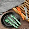 Setwares sets 3 stks kampeergerei Set verbindt magnetische mesvork lepel flatware draagbare bestek reiscarry kits onderdelen