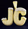 Nom personnalisé Snow Top Cone Letters initiaux Colliers avec chaîne de corde Men039S Zircon Hip Hop Bijoux Joyeux Noël Gift6181093
