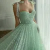 Mint Green Surte Sukienki na bal maturalne 2021 Związane paski łuk