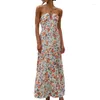 Повседневные платья Женские летние шифоновые шифоновые v nece eckeveless floral flowy a line maxi dress boho без спины.