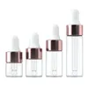 Opslagflessen 10/20 stcs Mini -druppelaar Glas Lege Essentiële olie Rose Gold Cap Pipettes 1 ml 2 ml 3 ml 5 ml