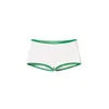 2024 White Green Contrasing Colors Print T-shirt Brasils Estetik Låg midja Flat Shorts Casual Suit Women Y2K 240513