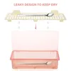 Kitchen Storage Flatware Tray Lid Plastic Drawer Organizer Silverware Drain Basket Utensil Drying Holder Countertop Container