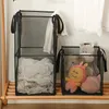 Tvättväskor fällbar korgarrangör för smutsiga kläder badrum andas mesh förvaringspåse stor kapacitet hängande