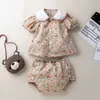 Набор одежды Summer Baby Girls Set 0-3y Baby Girl Cotton Floral с короткими рукавыми топами+2 шт в дне для легкого ношения Baby Girl Setl2405