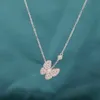 Designer Necklace Vanca Luxury Gold Chain S925 Silver Full Diamond Butterfly Necklace Simple Aesthetic Butterfly Shape Clavicle Chain Women