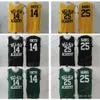 The Fresh Prince of Bel-Air Academy #14 Will Smith Jersey Mens barato cor preto verde amarelo bel-ar 25 Carlton Banks Basketball Jersey