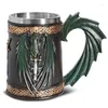 Canecas 2024 Viking Pirate Cerveja caneca 600 ml de aço inoxidável xícaras de água de resina Ornamentos artesanais para decoração de casa Presentes de Natal