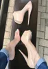 Scarpe da tacco ultra alto in pelle di brevetto nudo da donna da donna da donna piattaforma per matrimoni con tacchi a spillo Pompe della punta aperta Donne Plus Times2436632