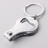 Party Favor 2st Multi-Function Portable Bottle Opener med Key Ring Home Carbon Steel Nail Clipper Manicure Tools