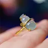 Кластерные кольца Оригинальный дизайн естественный семя алмазной тыква отверстие регулируемое кольцевое бутик ретро -шарм женский серебряный украшение