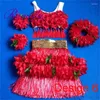 Fleurs décoratives est arrivée Hawaiian Hula Grass Jirt Lei Set Headswear Collier Bracelet Garland Leis Party Decoration