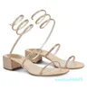 Rene Caovilla Cleo Women Sandals schoenen 2024 Hakken Bridal Wedding Lady Gladiator Sandalias met doos EU35-43