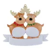 Famille d'arbre Nouveau renne personnalisé 2023 Décoration mignon Deer Christmas Résine Pendant 1103