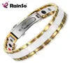 Rainso Elegant White Ceramic Female Bracelets Bangles For Women Hologram Magnetic Therapy Lady Charm Germanium Jewelry Orb227 J5354183
