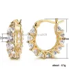Stud Full Paveed Crystal CZ Boucles d'oreilles pour femmes pour femmes accessoires éblouissants de mariage délicat d'anniversaire de déclaration de cadeaux d'anniversaire bijoux