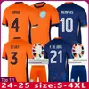 Jerseys de fútbol Países Bajos para hombres Jerseys de fútbol Kits Football Kits 2024 2025 Nederland Men Jersey 24 25 Camisa de niños Kit Virgil Memphis de Ligt Camisas Voetbalshirt