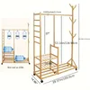 Tallrikar fristående bambukläder rack multifunktionell porslinhatt (bar w/hjul) rullande garderob arrangör för klädbutiker