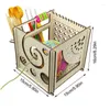 Garrafas de armazenamento Crochet Yarn Bowl Dispensador de madeira All-in-One e tricô artesanal