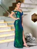 Платья для вечеринок Romagic Green Off Wills Wedding Dress Split Elegant Long For Evening Cocktail Prom Plate 2024