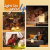 Lampes de table LED lampe de chevet tactile mâchable avec 7 couleurs et 4 modes en bois léger de nuit USB rechargeable