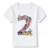 Enfants Summer Flower Butterfly 19 Numéro d'anniversaire Impression T-shirt Boy Tshirts Girl Funny Gift Short à manches à manches