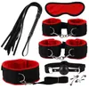 Sexe set Games Sex Whip Gag Claiments de mamelon Sex Toys pour couples Accessoires exotiques Sexy Cuir BDSM Kits en peluche Sex Bondage Set menottes T240513