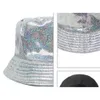 Party Stage Hat Laser Bucket Shinny Wear Pu Leather Sparkle Wide Brim Fisherman Chapeaux de Christmas Festival Holographique Hip Hop Couleur métallique pour M S S