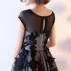Summer New Korean Slim Fit Short Sleeved Black Elegant Banquet Evening Women S Dress