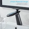 Смесители раковины для ванной комнаты Wovier Modern Waterfall Chrome Caucet с запасным шлангом для промывки для промывки