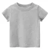 Kids Plain T Shirt Tops for Child Boys Girls Baby Toddler Solid Blank Cotton Clothes White Black Children Summer Tees 18 Years 240510