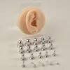 19 pieces of 1mm to 10mm mirror cylindrical earplugs steel ear gauge expander stretched ear cone perforated jewelry 240430