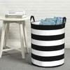 Laundry Bags Black And White Stripes Folding Baskets Dirty Clothes Toy Sundries Storage Basket Home Organizer Large Waterproof Hamper