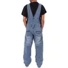 Heren jeans losse werkbroek brede poot pocket pocket heren jeans algehele broeken mannen jumpsuits lading harajuku mode multi-pocket oversize