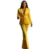 Pantalon féminin jaune vif costume 2 pièces sur mesure Slim Fit Mother of Bride Blazer Jacket Guest Wear Pantal