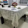 Tanta de mesa Tanta de casamento vintage Lacey para toalhas de mesa Retângulo de jantar de barriga/capa de café redonda mão