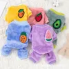 Dog Apparel Pet Clothes Fleece Pajamas Winter Cartoon Warm Jumpsuits Coat For Small Dogs Puppy Cat Yorkie Chihuahua Pomeranian Sleepsuit