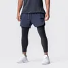 2024 Summer Men Short Pant 2-In-1 Shorts informales Casquía Fitness Fitness Entrenamiento de fitness Fast Ballenable Running Man Shorts 240513