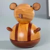Partation Favor Conçue Zodiac Animaux décoratifs de musique de souris en bois rotatif décorative Personnage pour amis Cadeau