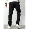 New denim men's pants with straight sleeves and trendy black slim fitting jeans for men M513 50