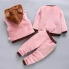 Baby Boys and Girls Clothing Set Tricken Fleece Children Children Hooded Overwear Tops Pantals 3pcs Tenues enfants