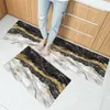 Carpets Black blanc et or Marble Design Flannel Kitchen Tapis